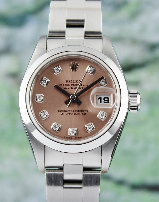 (image for) A ROLEX LADY SIZE STAINLESS STEEL OYSTER PERPETUAL DATEJUST